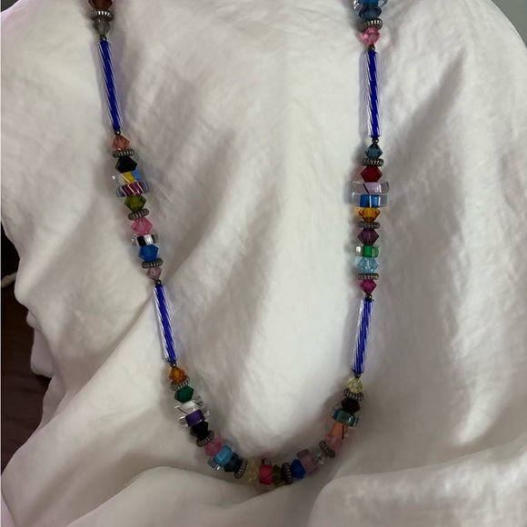 Glass Bead Necklace and Earring Set - Picture 2 of 5